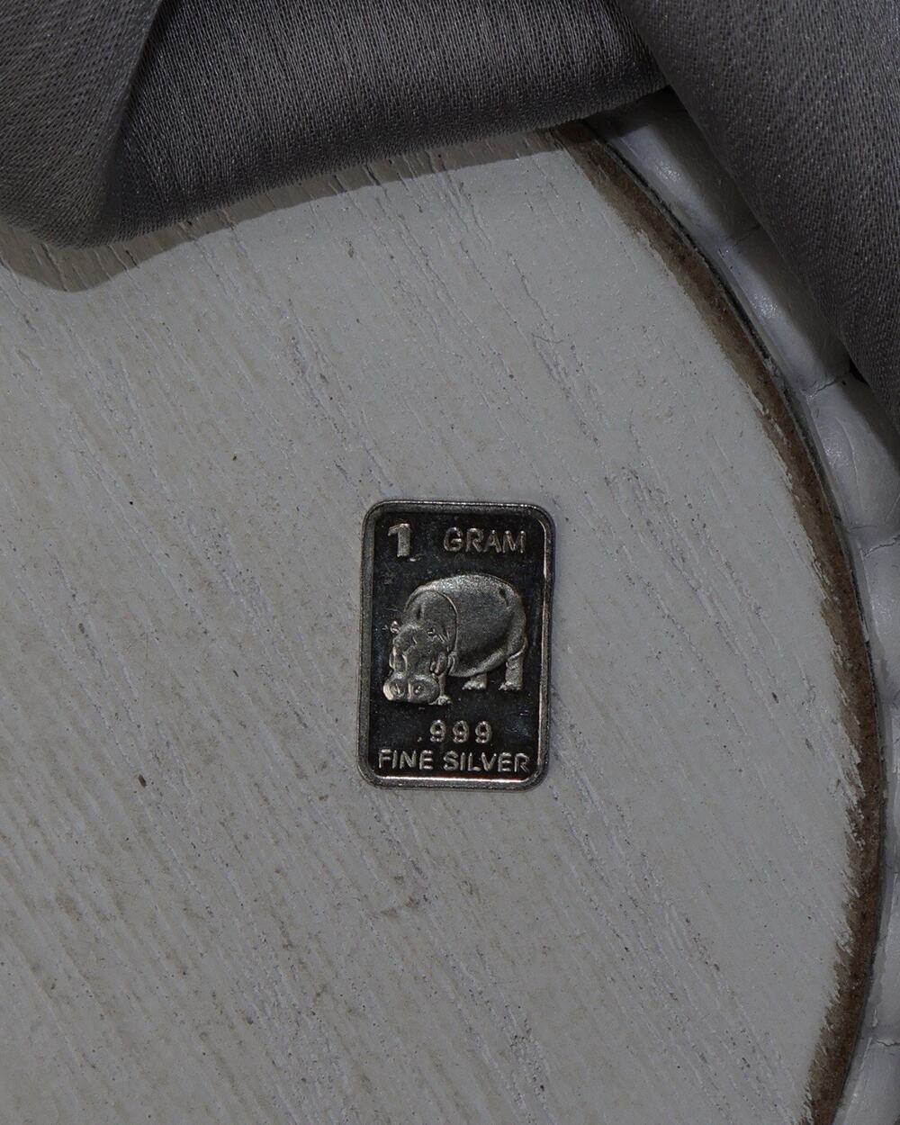 .999 Fine Silver Hippo Bar 1G / 0.5in